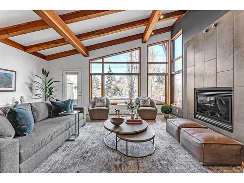 914 8 Avenue Se, Calgary, AB - Indoor Photo Showing Living Room With Fireplace