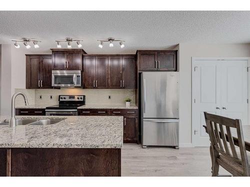 128 Copperpond Parade Se, Calgary, AB - Indoor Photo Showing Kitchen With Stainless Steel Kitchen With Double Sink