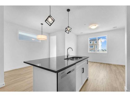 304 Hotchkiss Drive Se, Calgary, AB - Indoor Photo Showing Kitchen With Double Sink