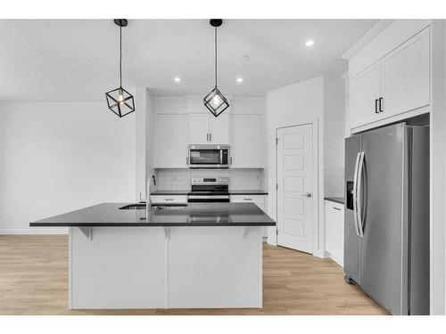 304 Hotchkiss Drive Se, Calgary, AB - Indoor Photo Showing Kitchen With Double Sink With Upgraded Kitchen