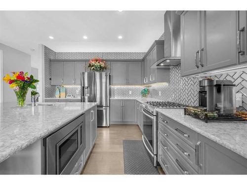 73 Cityside Way Ne, Calgary, AB - Indoor Photo Showing Kitchen With Stainless Steel Kitchen With Upgraded Kitchen