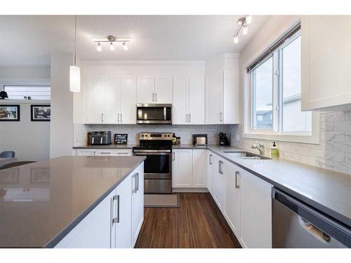 259 Sage Bluff Drive Nw, Calgary, AB - Indoor Photo Showing Kitchen With Stainless Steel Kitchen With Double Sink