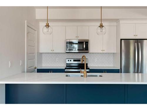 290 Seton Passage Se, Calgary, AB - Indoor Photo Showing Kitchen With Double Sink With Upgraded Kitchen