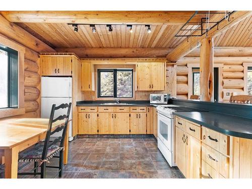 70028 Hwy 591, Rural Clearwater County, AB - Indoor Photo Showing Kitchen With Double Sink