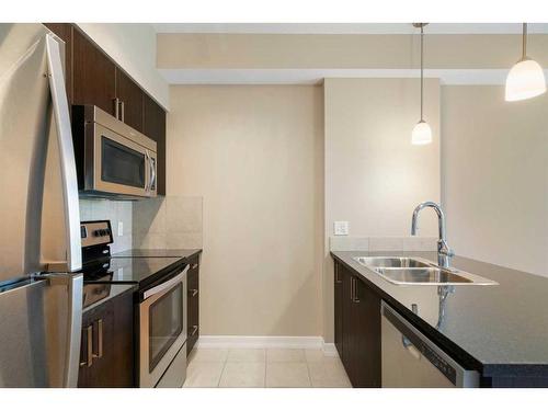 312-117 Copperpond Common Se, Calgary, AB - Indoor Photo Showing Kitchen With Stainless Steel Kitchen With Double Sink With Upgraded Kitchen