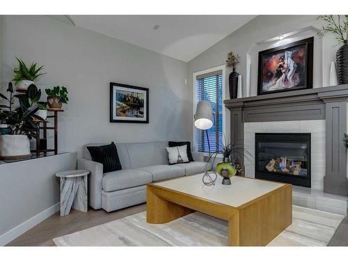 39 Cranridge Crescent Se, Calgary, AB - Indoor Photo Showing Living Room With Fireplace