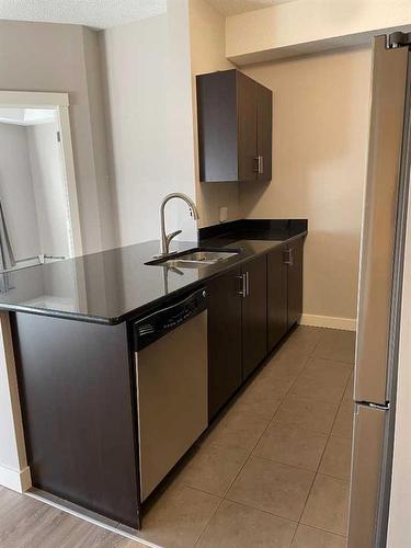 202-3950 46 Avenue Nw, Calgary, AB - Indoor Photo Showing Kitchen With Stainless Steel Kitchen