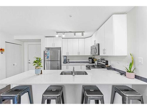 4113-181 Skyview Ranch Manor Ne, Calgary, AB - Indoor Photo Showing Kitchen With Stainless Steel Kitchen With Double Sink With Upgraded Kitchen