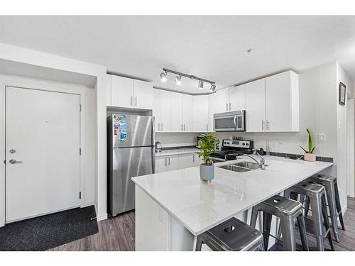 4113-181 Skyview Ranch Manor Ne, Calgary, AB - Indoor Photo Showing Kitchen With Stainless Steel Kitchen With Double Sink