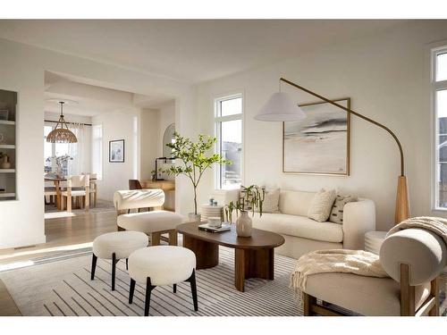 41 Cobbleridge Place, Airdrie, AB - Indoor Photo Showing Living Room