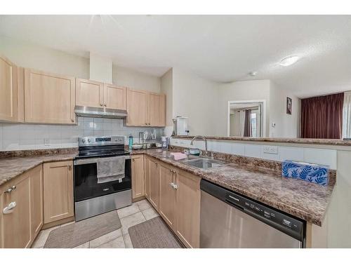 1215-333 Taravista Drive Ne, Calgary, AB - Indoor Photo Showing Kitchen With Double Sink