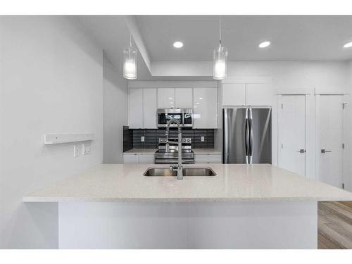 19645 48 Street Se, Calgary, AB - Indoor Photo Showing Kitchen With Double Sink With Upgraded Kitchen