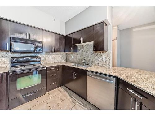 1607-8710 Horton Road Sw, Calgary, AB - Indoor Photo Showing Kitchen With Upgraded Kitchen