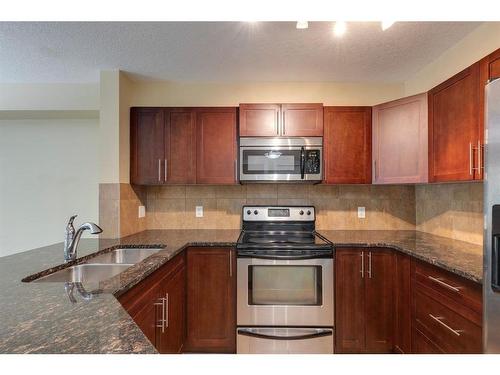 315-500 Rocky Vista Gardens Nw, Calgary, AB - Indoor Photo Showing Kitchen With Stainless Steel Kitchen With Double Sink