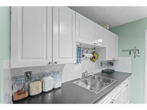 308-2218 30 Street Sw, Calgary, AB - Indoor Photo Showing Kitchen With Double Sink