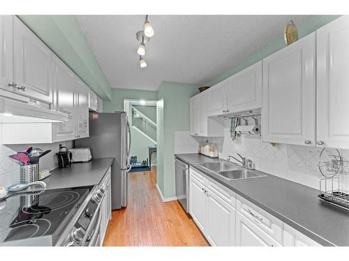 308-2218 30 Street Sw, Calgary, AB - Indoor Photo Showing Kitchen With Double Sink