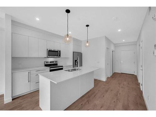 1206-60 Skyview Ranch Road Ne, Calgary, AB - Indoor Photo Showing Kitchen With Stainless Steel Kitchen With Double Sink With Upgraded Kitchen