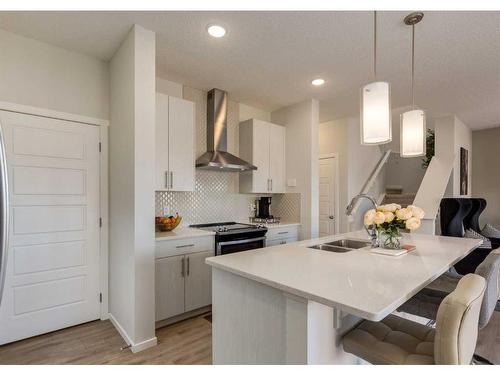 294 Walgrove Boulevard Se, Calgary, AB - Indoor Photo Showing Kitchen With Double Sink With Upgraded Kitchen