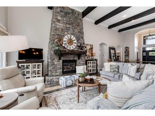 12 Liberty Place, Sylvan Lake, AB - Indoor Photo Showing Living Room With Fireplace