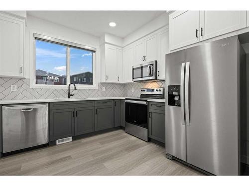 443 Livingston Way Ne, Calgary, AB - Indoor Photo Showing Kitchen With Stainless Steel Kitchen With Upgraded Kitchen