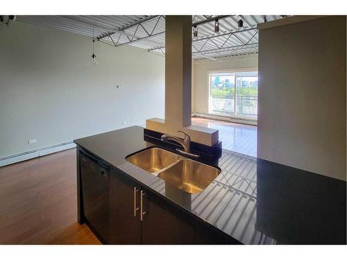 802-1022 16 Avenue Nw, Calgary, AB - Indoor Photo Showing Kitchen With Double Sink