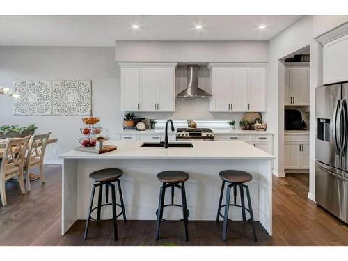 2205 Bayside Road Sw, Airdrie, AB - Indoor Photo Showing Kitchen With Upgraded Kitchen