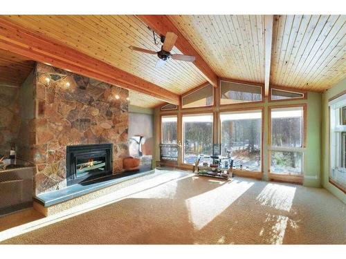 5 Boundary Boulevard, Rural Clearwater County, AB - Indoor Photo Showing Living Room With Fireplace