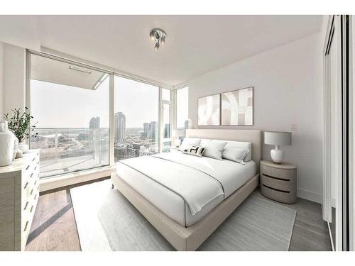 2706-510 6 Avenue Se, Calgary, AB - Indoor Photo Showing Bedroom