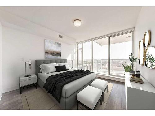 2706-510 6 Avenue Se, Calgary, AB - Indoor Photo Showing Bedroom