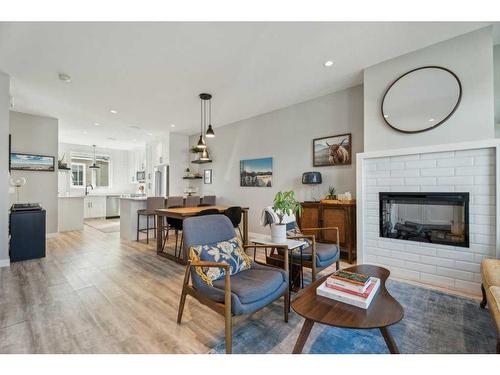 2007 12 Street Nw, Calgary, AB - Indoor Photo Showing Living Room With Fireplace