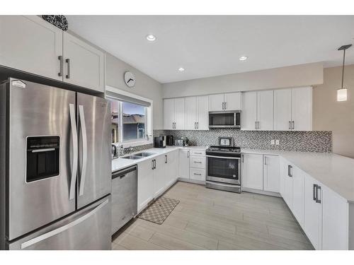 1684 Cornerstone Boulevard Ne, Calgary, AB - Indoor Photo Showing Kitchen With Double Sink With Upgraded Kitchen