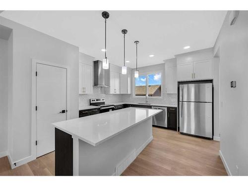 10 Savanna Rise Ne, Calgary, AB - Indoor Photo Showing Kitchen With Stainless Steel Kitchen With Upgraded Kitchen