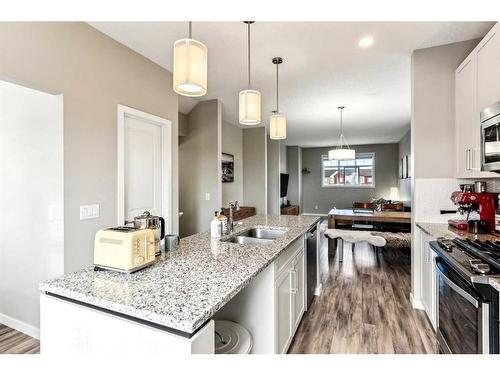 72 Copperstone Common Se, Calgary, AB - Indoor Photo Showing Kitchen With Double Sink With Upgraded Kitchen