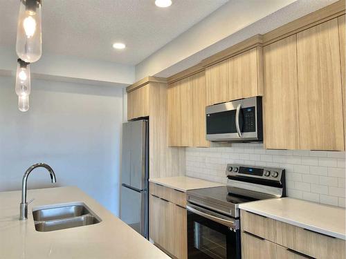 406-40 Carrington Plaza Nw, Calgary, AB - Indoor Photo Showing Kitchen With Double Sink