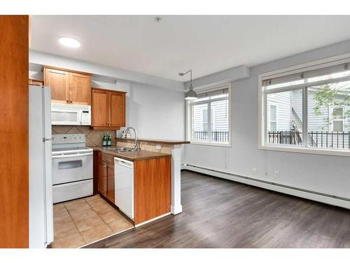 101-323 18 Avenue Sw, Calgary, AB - Indoor Photo Showing Kitchen With Double Sink