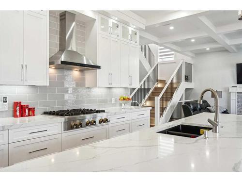 1476 Coopers Landing Sw, Airdrie, AB - Indoor Photo Showing Kitchen With Double Sink With Upgraded Kitchen