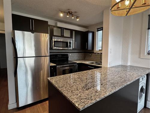 101-2209 14 Street Sw, Calgary, AB - Indoor Photo Showing Kitchen With Stainless Steel Kitchen With Double Sink With Upgraded Kitchen