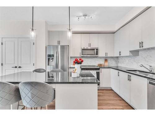 4305-15 Sage Meadows Landing Nw, Calgary, AB - Indoor Photo Showing Kitchen With Stainless Steel Kitchen With Upgraded Kitchen