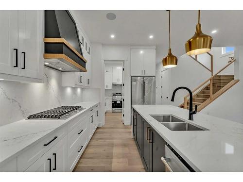 123 Saddlepeace Manor Ne, Calgary, AB - Indoor Photo Showing Kitchen With Double Sink With Upgraded Kitchen