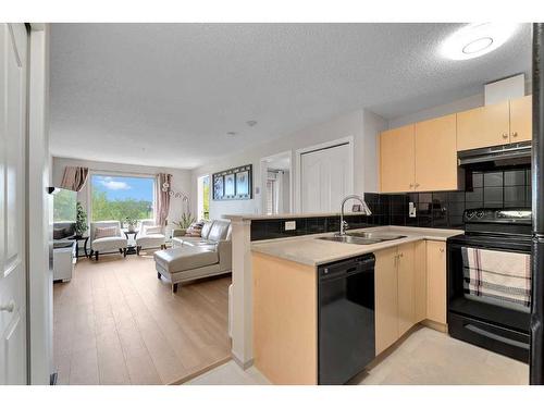 1331-8 Bridlecrest Drive Sw, Calgary, AB - Indoor Photo Showing Kitchen With Double Sink