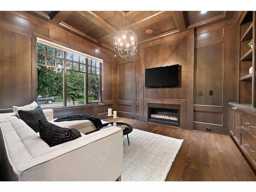 1416 21A Street Nw, Calgary, AB - Indoor Photo Showing Living Room With Fireplace