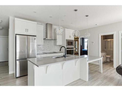 221-400 Auburn Meadows Common Se, Calgary, AB - Indoor Photo Showing Kitchen With Stainless Steel Kitchen With Upgraded Kitchen