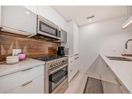 208-1020 9 Avenue Se, Calgary, AB - Indoor Photo Showing Kitchen With Double Sink