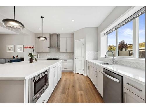 246 Sage Meadows Green Nw, Calgary, AB - Indoor Photo Showing Kitchen With Stainless Steel Kitchen With Double Sink With Upgraded Kitchen