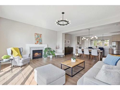 246 Sage Meadows Green Nw, Calgary, AB - Indoor Photo Showing Living Room With Fireplace