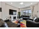 851 Carrington Boulevard Nw, Calgary, AB  - Indoor Photo Showing Living Room With Fireplace 