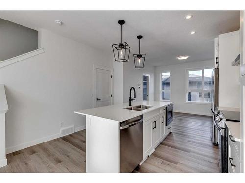 68 Silverton Glen Green Sw, Calgary, AB - Indoor Photo Showing Kitchen With Double Sink With Upgraded Kitchen