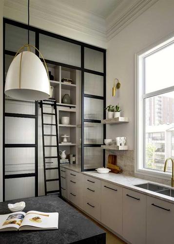 133 24 Avenue Sw, Calgary, AB - Indoor Photo Showing Kitchen With Double Sink