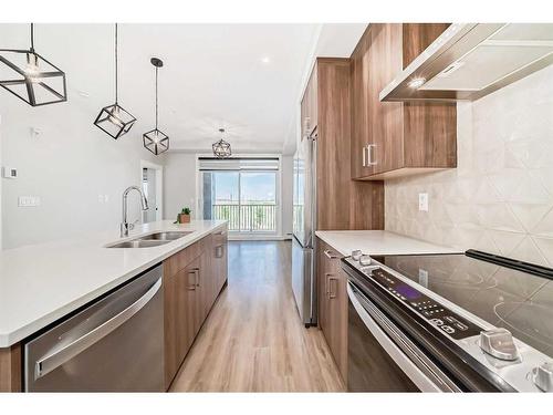 5212-200 Seton Circle Se, Calgary, AB - Indoor Photo Showing Kitchen With Double Sink With Upgraded Kitchen