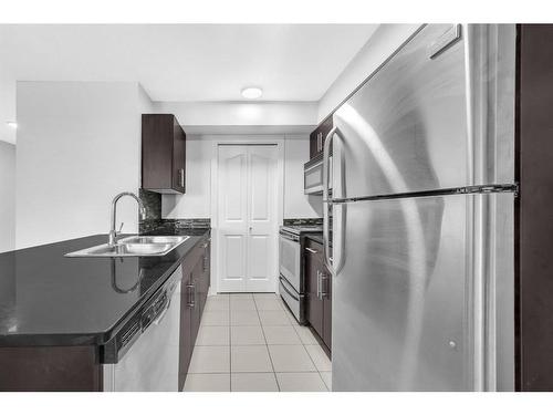 310-7110 80 Avenue Ne, Calgary, AB - Indoor Photo Showing Kitchen With Stainless Steel Kitchen With Double Sink